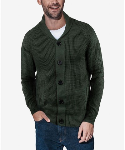 Men's Shawl Collar Cardigan Green $45.76 Sweaters