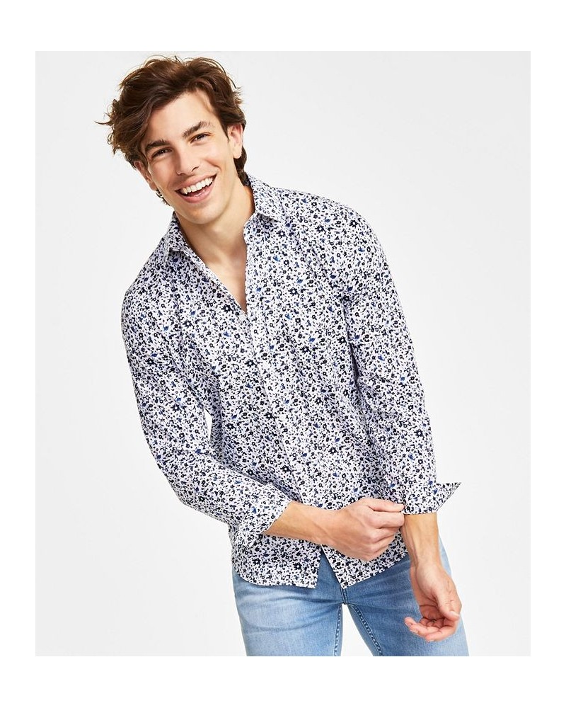 Men's Regular-Fit Floral-Print Button-Down Shirt White $39.75 Shirts