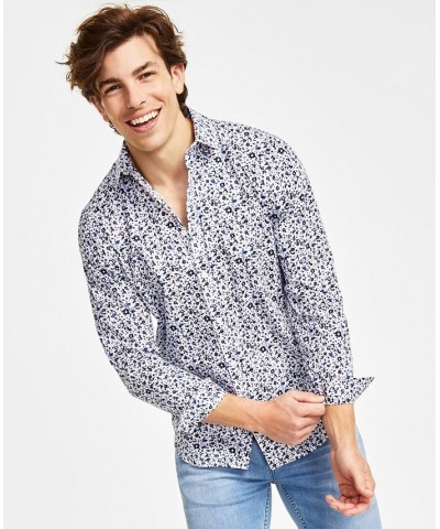 Men's Regular-Fit Floral-Print Button-Down Shirt White $39.75 Shirts