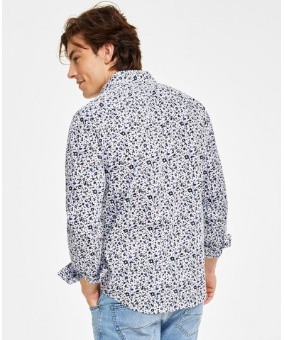 Men's Regular-Fit Floral-Print Button-Down Shirt White $39.75 Shirts