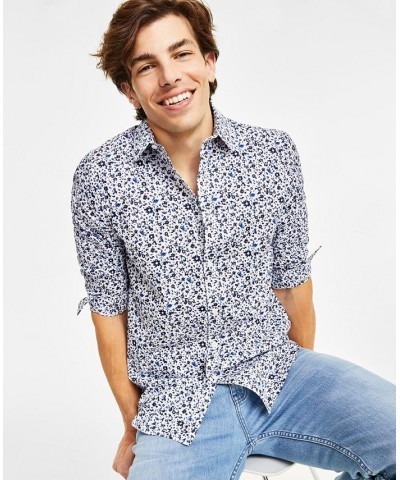 Men's Regular-Fit Floral-Print Button-Down Shirt White $39.75 Shirts