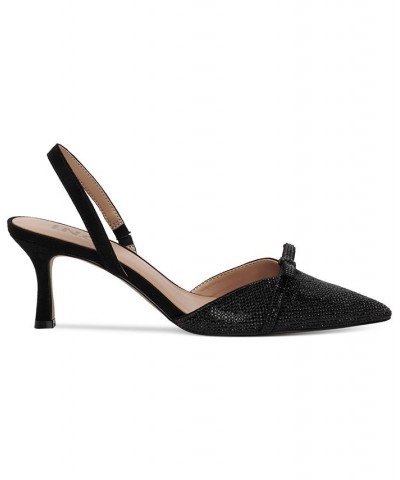 Women's Gelsey Slingback Kitten-Heel Pumps Black $52.56 Shoes