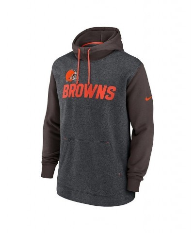 Men's Heathered Charcoal, Brown Cleveland Browns Surrey Legacy Pullover Hoodie $36.00 Sweatshirt