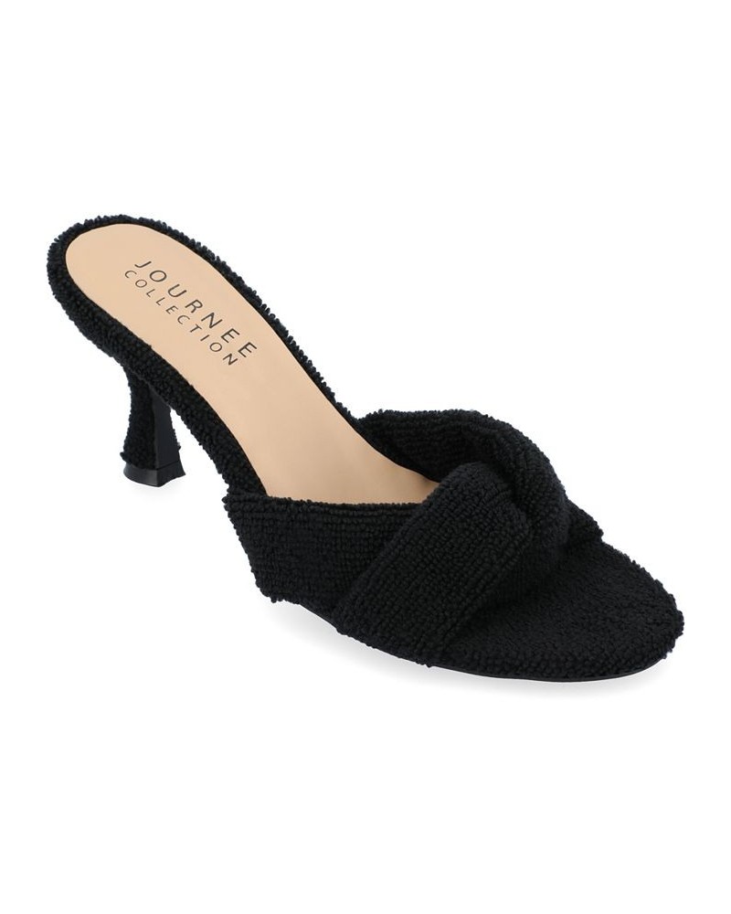 Women's Mannon Terry Cloth Heel Black $42.30 Shoes