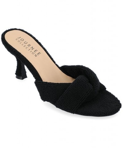 Women's Mannon Terry Cloth Heel Black $42.30 Shoes