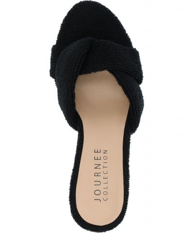 Women's Mannon Terry Cloth Heel Black $42.30 Shoes