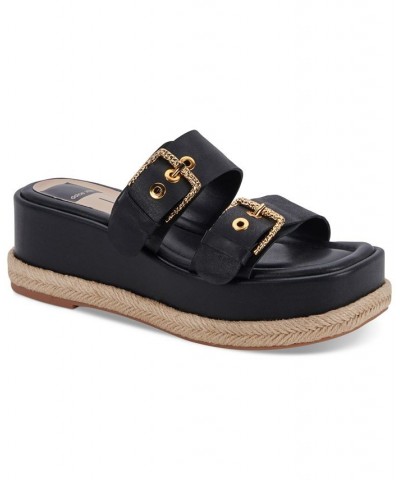 Women's Canyon Flatform Demi Wedge Sandals Black $60.20 Shoes