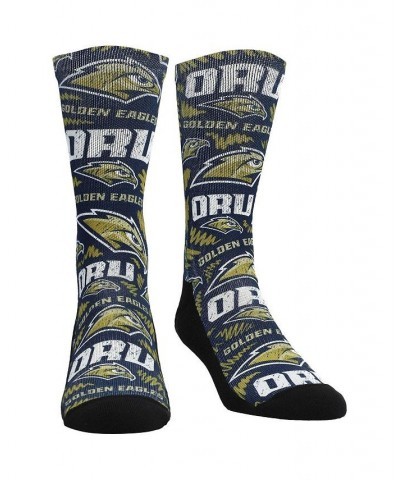 Men's Rock Em Socks Oral Roberts Golden Eagles Logo Sketch Crew Socks $14.70 Socks