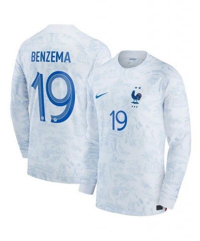 Men's Karim Benzema White France National Team 2022/23 Away Breathe Stadium Replica Player Jersey $68.20 Jersey