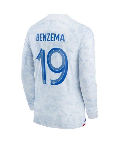 Men's Karim Benzema White France National Team 2022/23 Away Breathe Stadium Replica Player Jersey $68.20 Jersey