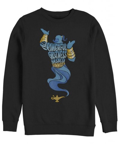 Disney Men's Aladdin all Powerful Genie, Crewneck Fleece Black $27.50 Sweatshirt