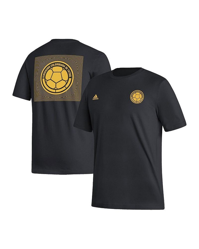 Men's Black Colombia National Team Pattern Crest T-shirt $23.59 T-Shirts