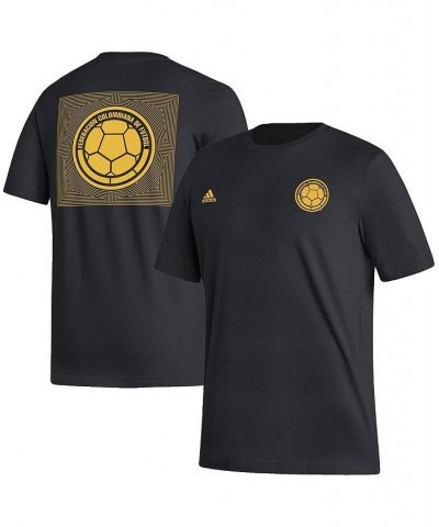 Men's Black Colombia National Team Pattern Crest T-shirt $23.59 T-Shirts