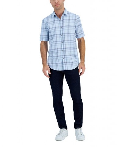 Men's Short-Sleeve Tillo Plaid Shirt Blue $10.12 Shirts