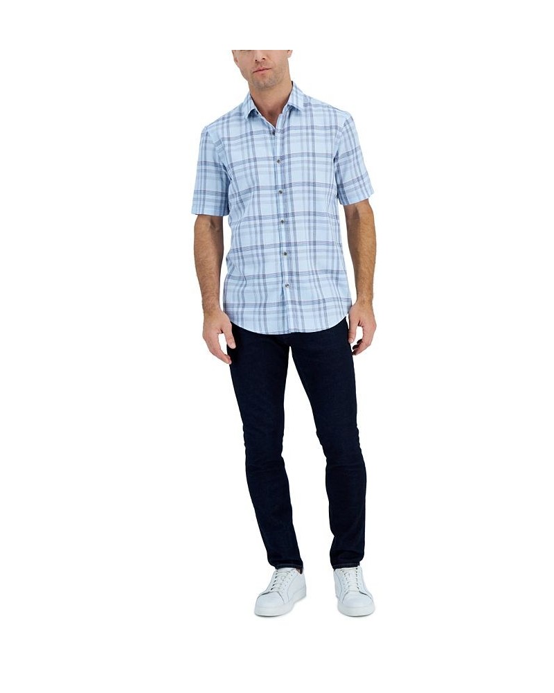 Men's Short-Sleeve Tillo Plaid Shirt Blue $10.12 Shirts