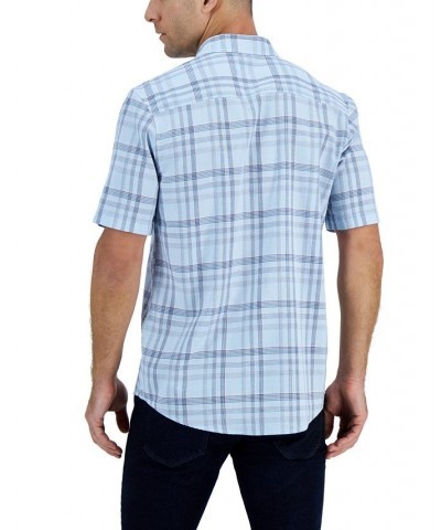 Men's Short-Sleeve Tillo Plaid Shirt Blue $10.12 Shirts