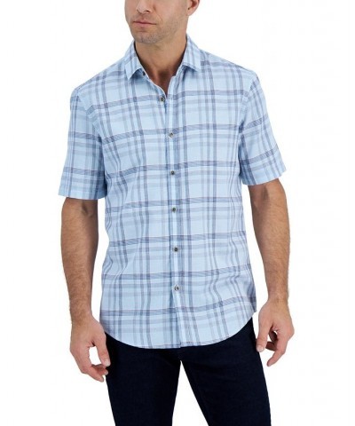 Men's Short-Sleeve Tillo Plaid Shirt Blue $10.12 Shirts