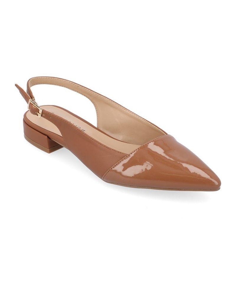 Women's Bertie Two-Tone Flat Brown $39.90 Shoes