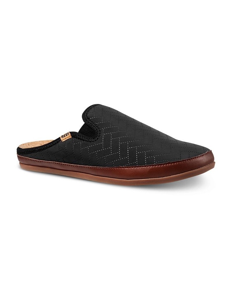 Men's Cushion Homey Chevron Upper Slipper Black $43.35 Shoes