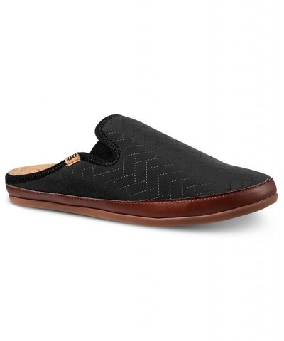 Men's Cushion Homey Chevron Upper Slipper Black $43.35 Shoes