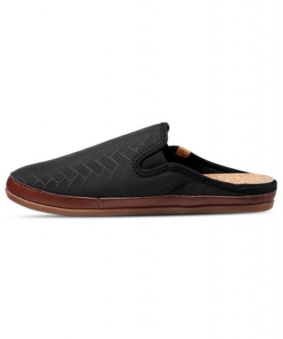 Men's Cushion Homey Chevron Upper Slipper Black $43.35 Shoes