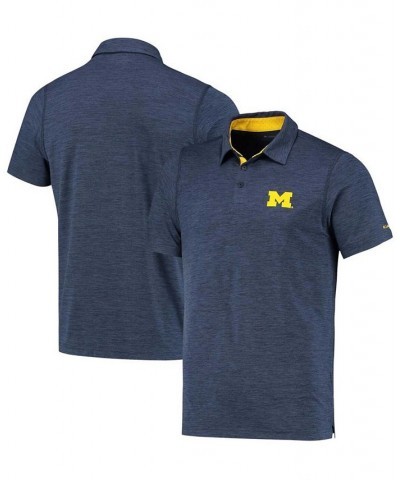 Men's Navy Michigan Wolverines Tech Trail Space Dye Omni-Shade Polo $30.55 Polo Shirts