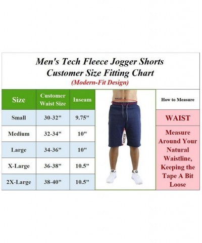 Men's Slim Fit Tech Fleece Performance Active Jogger Shorts Heather Gray $18.36 Shorts