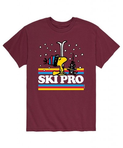 Men's Peanuts Ski Pro T-Shirt Red $15.75 T-Shirts