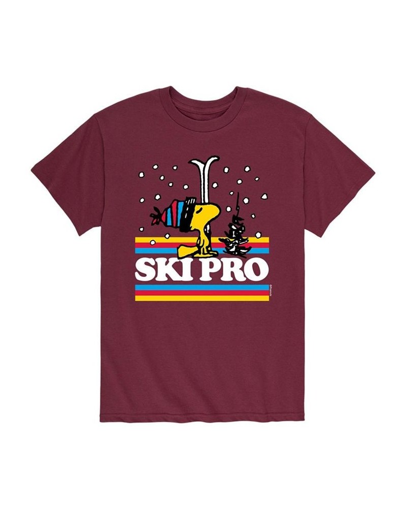 Men's Peanuts Ski Pro T-Shirt Red $15.75 T-Shirts