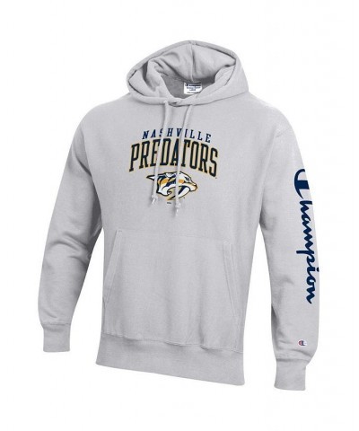 Men's Heather Gray Nashville Predators Reverse Weave Pullover Hoodie $32.56 Sweatshirt