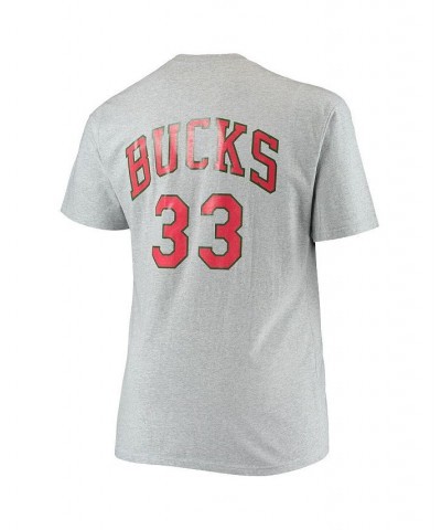 Men's Kareem Abdul-Jabbar Heathered Gray Milwaukee Bucks Big & Tall Hardwood Classics Name and Number T-shirt $27.60 T-Shirts