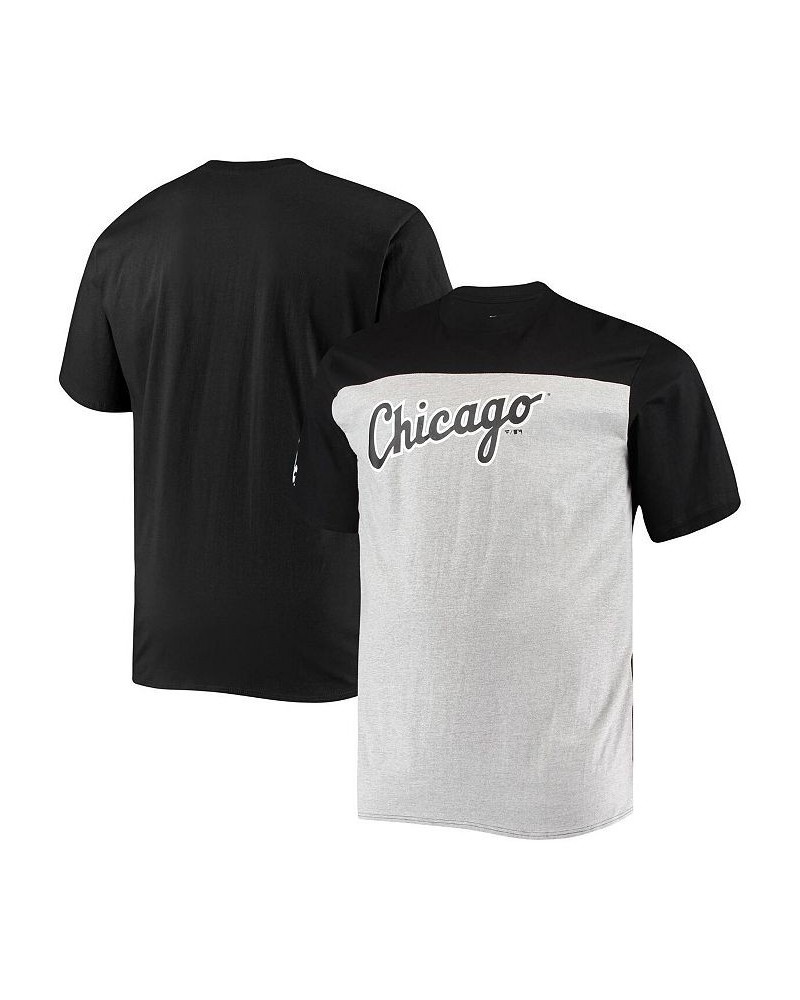 Men's Black, Heathered Gray Chicago White Sox Big & Tall Colorblock T-shirt $32.99 T-Shirts