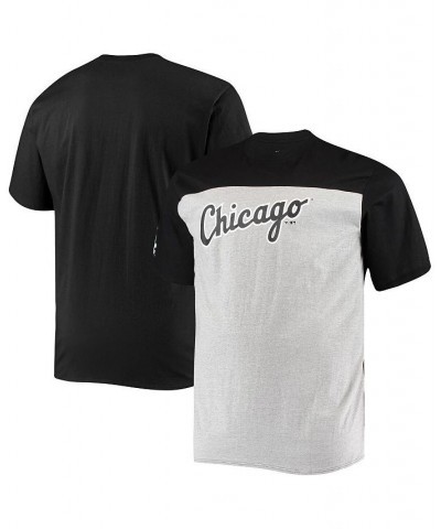 Men's Black, Heathered Gray Chicago White Sox Big & Tall Colorblock T-shirt $32.99 T-Shirts