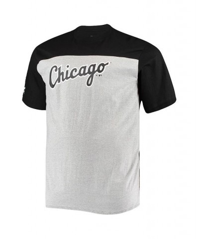 Men's Black, Heathered Gray Chicago White Sox Big & Tall Colorblock T-shirt $32.99 T-Shirts