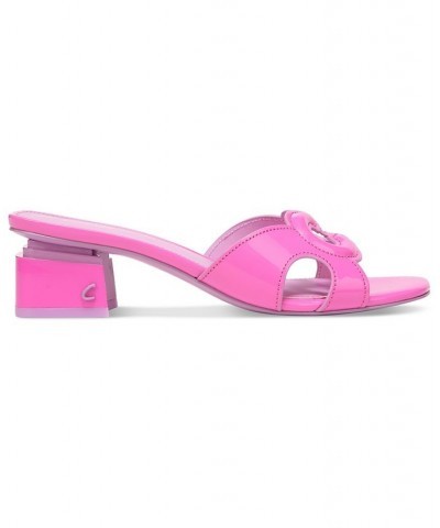 Nia Cutout Block-Heel Dress Sandals Pink $45.60 Shoes