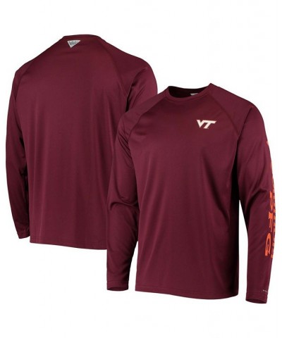 Men's PFG Maroon Virginia Tech Hokies Terminal Tackle Omni-Shade Long Sleeve T-shirt $24.50 T-Shirts