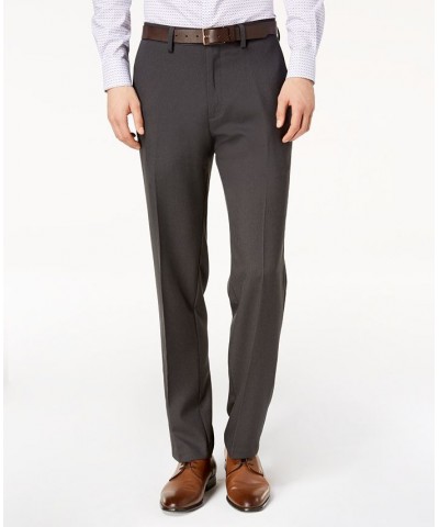 Men's Modern-Fit Micro-Check Dress Pants Charcoal $19.68 Pants