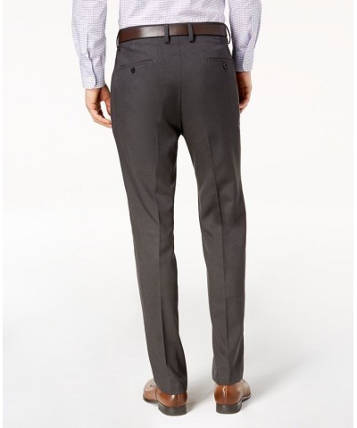 Men's Modern-Fit Micro-Check Dress Pants Charcoal $19.68 Pants