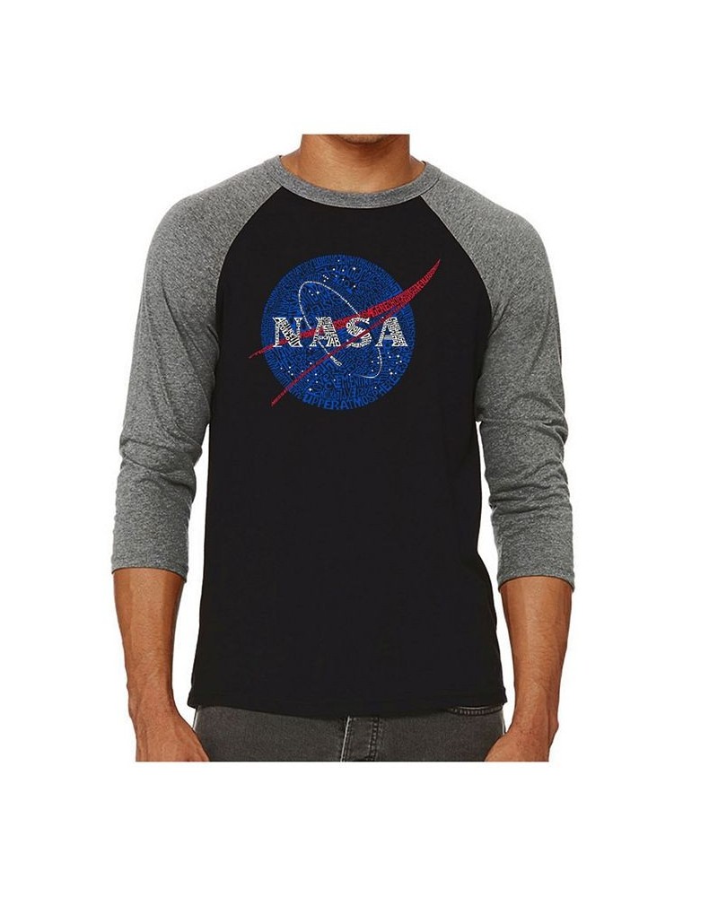 Nasa Men's Raglan Word Art T-shirt Gray $21.60 T-Shirts