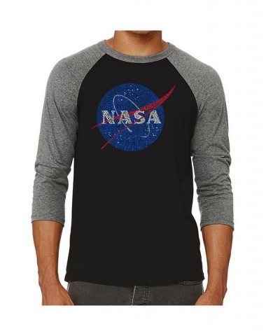 Nasa Men's Raglan Word Art T-shirt Gray $21.60 T-Shirts