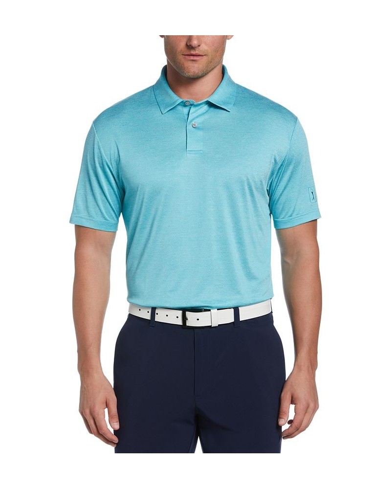 Men's Space Dye Texture Golf Polo Shirt Blue $20.50 Polo Shirts