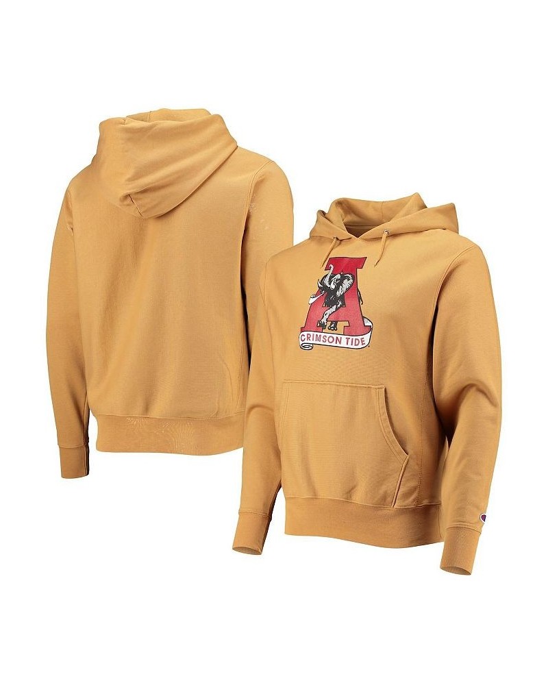 Men's Gold Alabama Crimson Tide Vintage-Like Washed Reverse Weave Pullover Hoodie $42.50 Sweatshirt