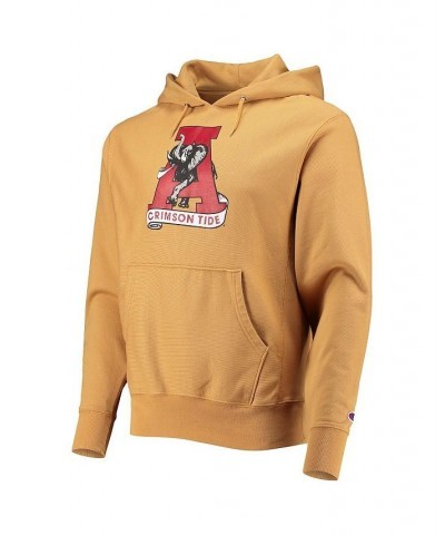 Men's Gold Alabama Crimson Tide Vintage-Like Washed Reverse Weave Pullover Hoodie $42.50 Sweatshirt