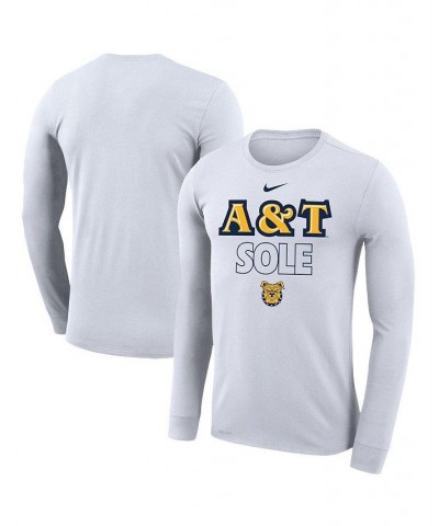 Men's White North Carolina A&T Aggies On Court Bench Long Sleeve T-shirt $22.50 T-Shirts