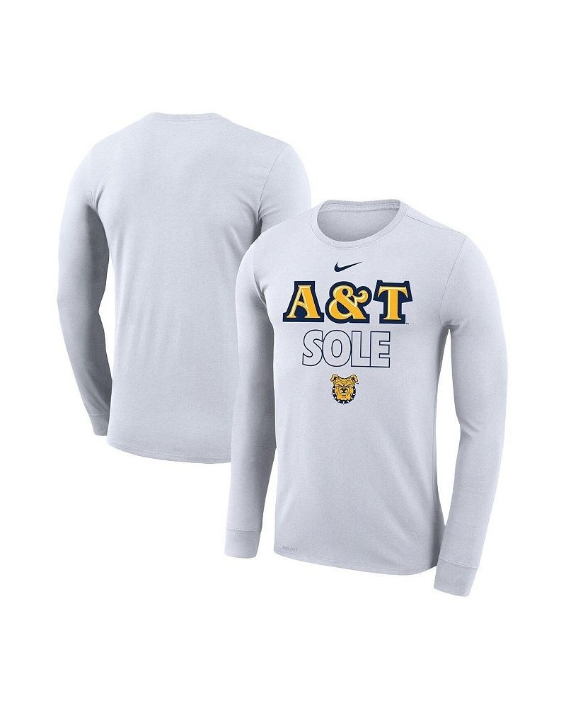 Men's White North Carolina A&T Aggies On Court Bench Long Sleeve T-shirt $22.50 T-Shirts