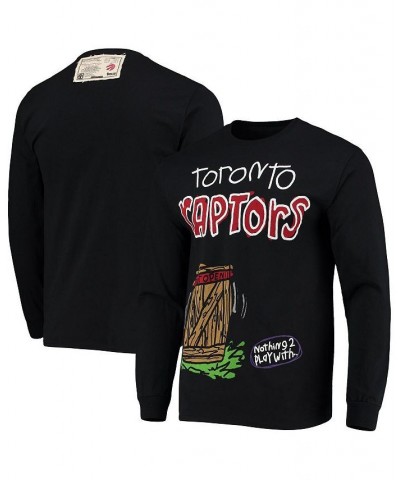 Men's Black Toronto Raptors Wordmark Long Sleeve T-shirt $18.92 T-Shirts