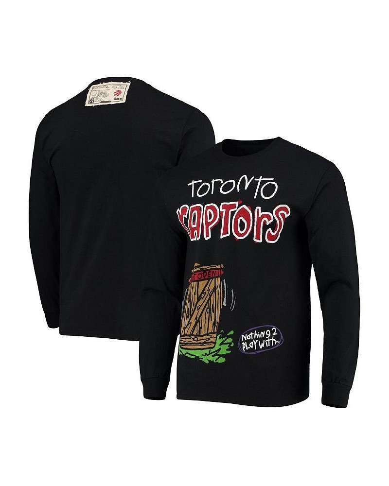 Men's Black Toronto Raptors Wordmark Long Sleeve T-shirt $18.92 T-Shirts