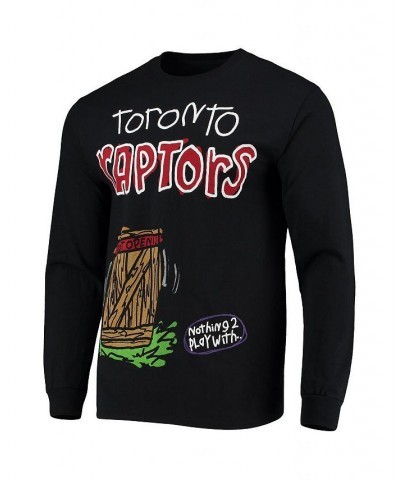 Men's Black Toronto Raptors Wordmark Long Sleeve T-shirt $18.92 T-Shirts