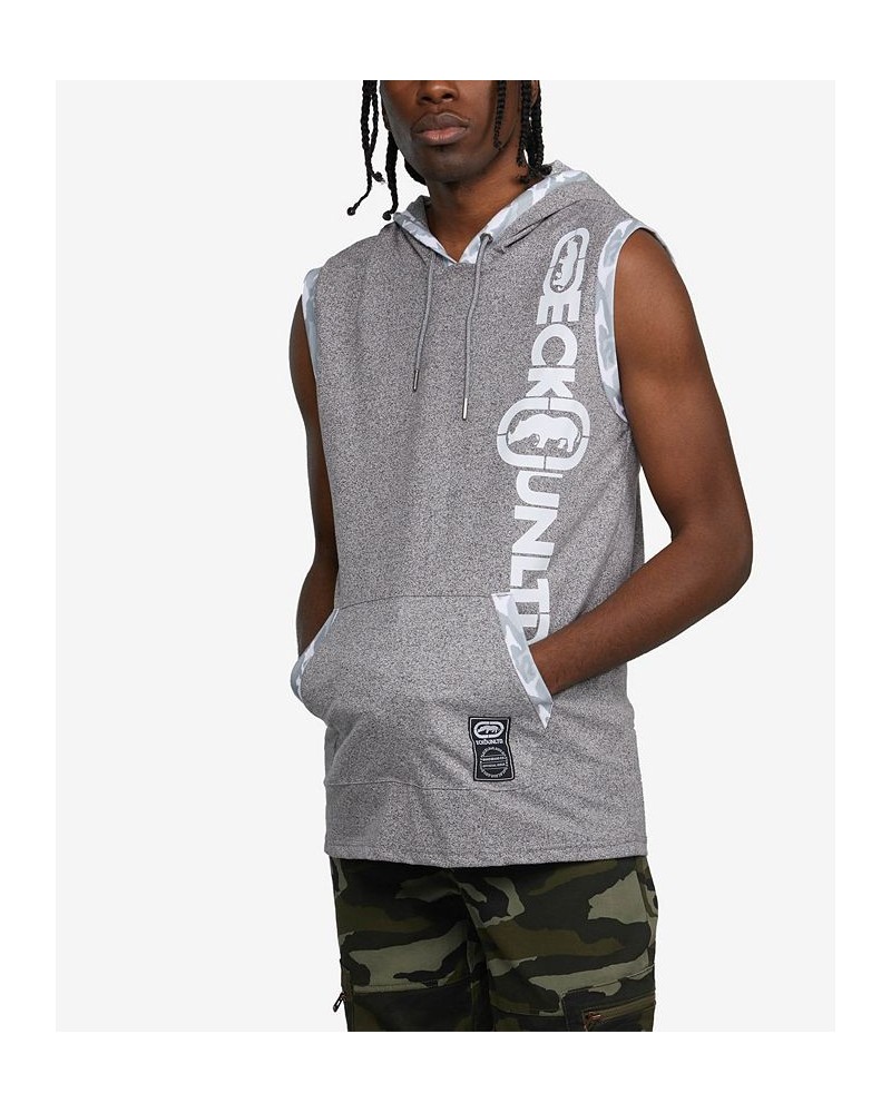 Men's Sleeveless Star Hoodie Gray $30.16 Sweatshirt