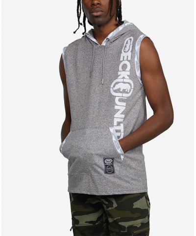 Men's Sleeveless Star Hoodie Gray $30.16 Sweatshirt